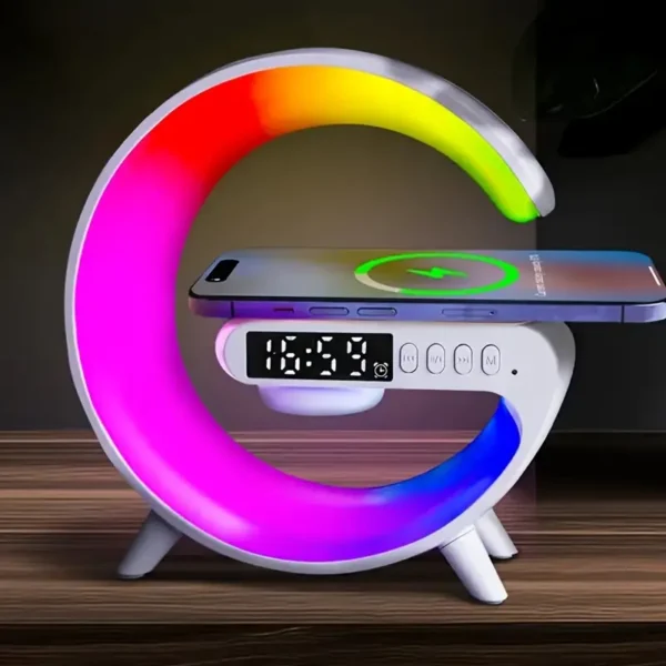 Multifunction Wireless Charger Pad Stand with LED Speaker & Mood Lamp - Image 3