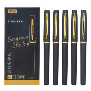 Black & Golden Signature Pen (Pack of 5)