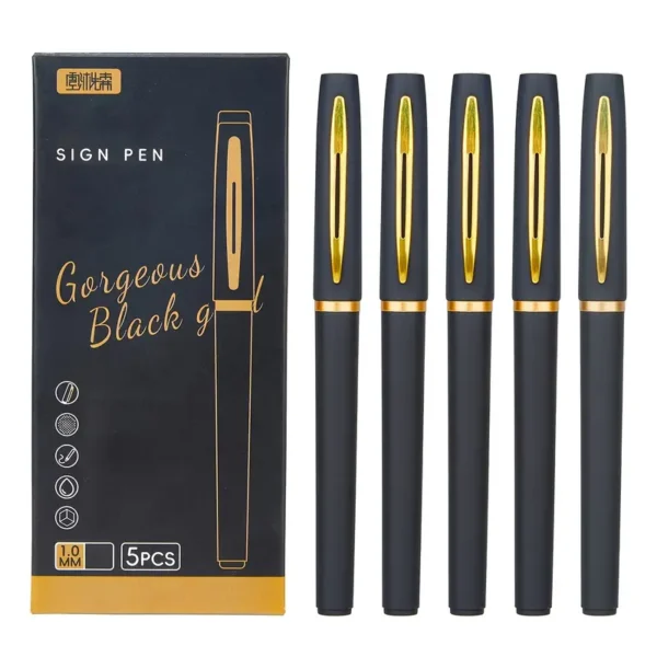 Black & Golden Signature Pen (Pack of 5)
