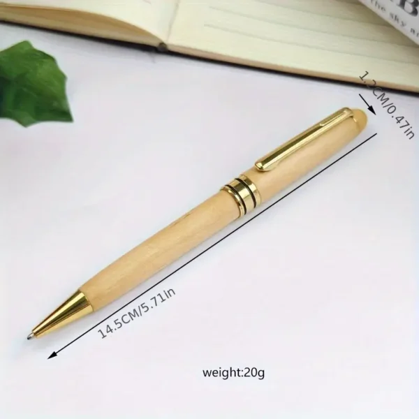 Luxury Wooden Round Ballpoint Pen Set – 2 Pens with Display Case - Image 3