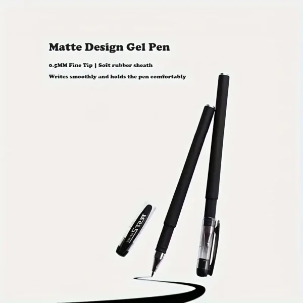 Smooth Writing Matte Black Gel Pen – 20 Pack (0.5 mm Fine Point) - Image 2