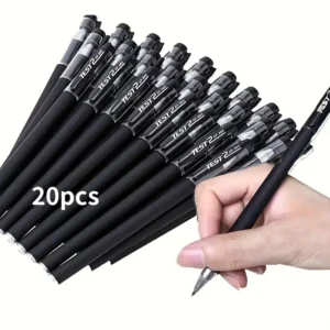 Smooth Writing Matte Black Gel Pen – 20 Pack (0.5 mm Fine Point)